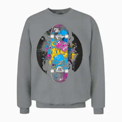Skateboard Graffiti Skater Unisex Sweatshirt - Sport Grey