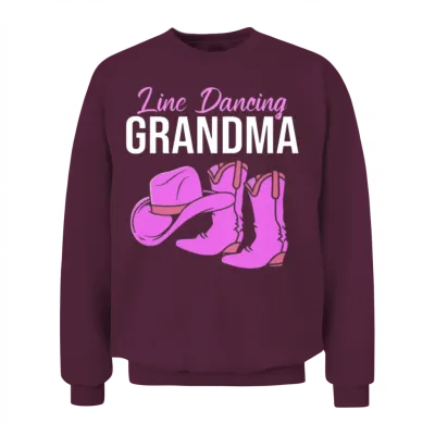 Country Western Boots Line Dancing Grandma Unisex Sweatshirt - Maroon