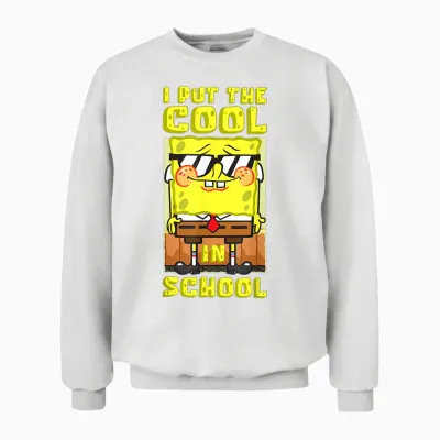 Mademark X Spongebob Squarepants - Spongebob Back to School I Put the Cool in School Boys Gift Unisex Sweatshirt - White