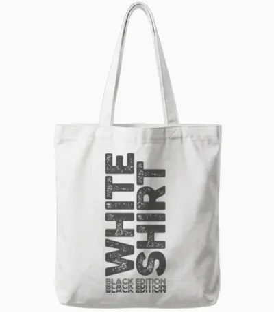 Weißes Shirt Schwarze Edition White Shirt Black Edition Langarmshirt Tote Bags - White