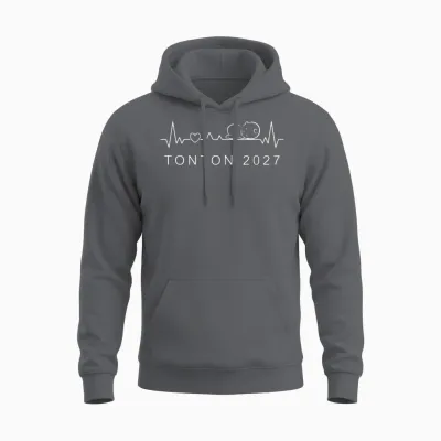 Futur Tonton 2027 Battement De Cœur Annonce Grossesse Unisex Hoodie - Charcoal