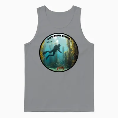 California Freediving Diver with Kelp and Fish Urm Unisex Tank Top - Sport Grey