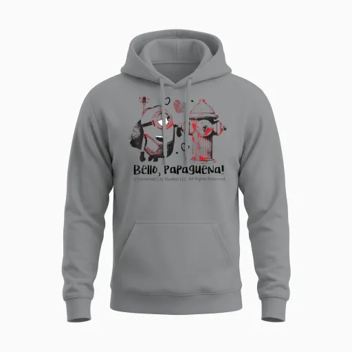 Bello Papaguena Minions Love Hearts Despicable Me Unisex Hoodie in Sport Grey