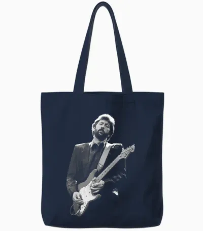 Eric Clapton Royal Albert 1987 T-Shirt, Black, S Tote Bags - Navy