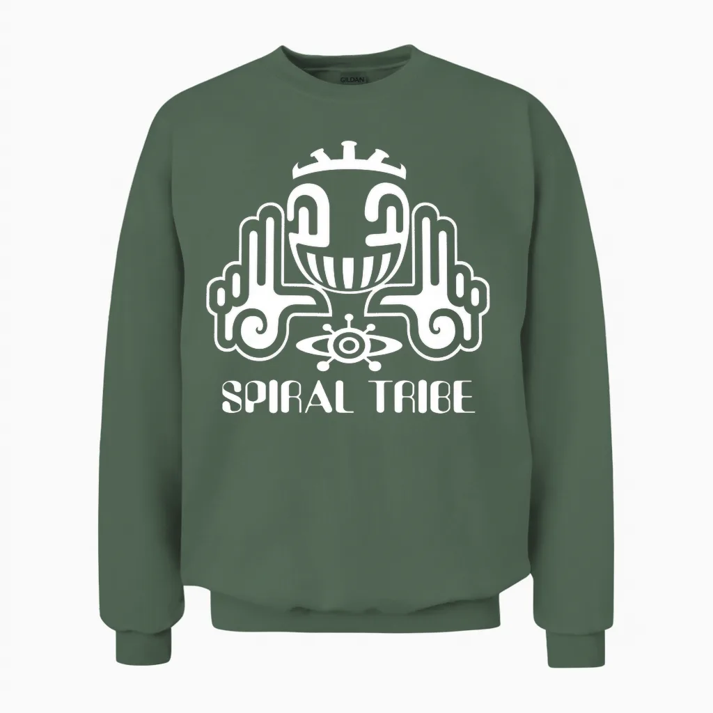 Spiral Tribe | Techno Hardstyle Gabber Tekno 23 T-Shirt Haut De Gamme Unisex Sweatshirt in Military Green