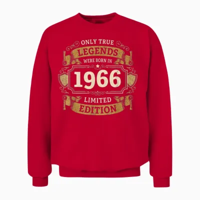 Geschenk 60. Geburtstag Vintage 1966 60 Jahre Retro Unisex Sweatshirt - Red