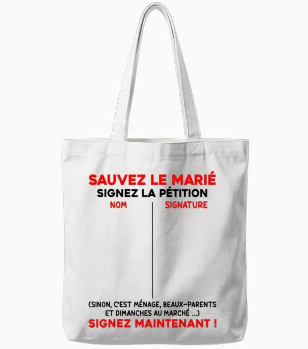 Save the Groom Funeral Vie De Bachel Evg Future Groom T-Shirt, Black, S Tote Bags in White