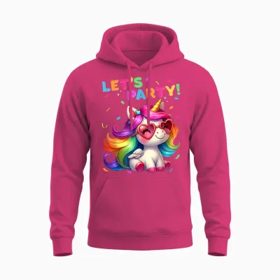 Unicorn Party Outfit Women Men Boys Girls Unicorn T-Shirt, Black Unisex Hoodie - Heliconia