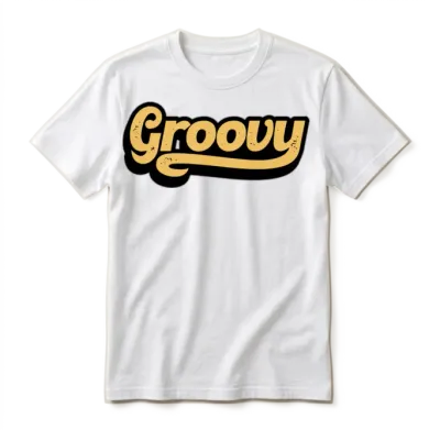 Groovy Retro Style Unisex T-Shirt - White