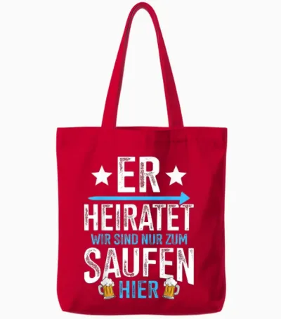 Er Heiratet Lustiges Junggesellenabschied Jga Tote Bags - Red