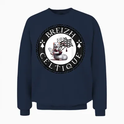 L'hermine Bretonne T-Shirt, Blue, S Unisex Sweatshirt - Navy
