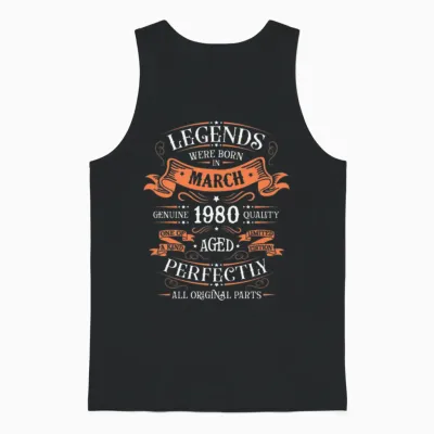 March 1980 Birthday Gift Unisex Tank Top - Black