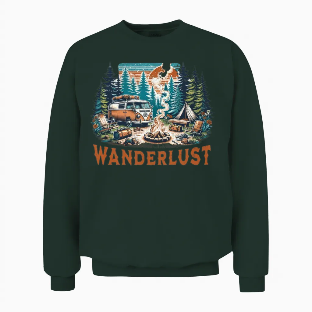 'wanderlust' Nature Adventure Gd Unisex Sweatshirt in Forest