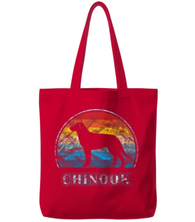 Chinook Dog Vintage Design Dog Tote Bags - Red