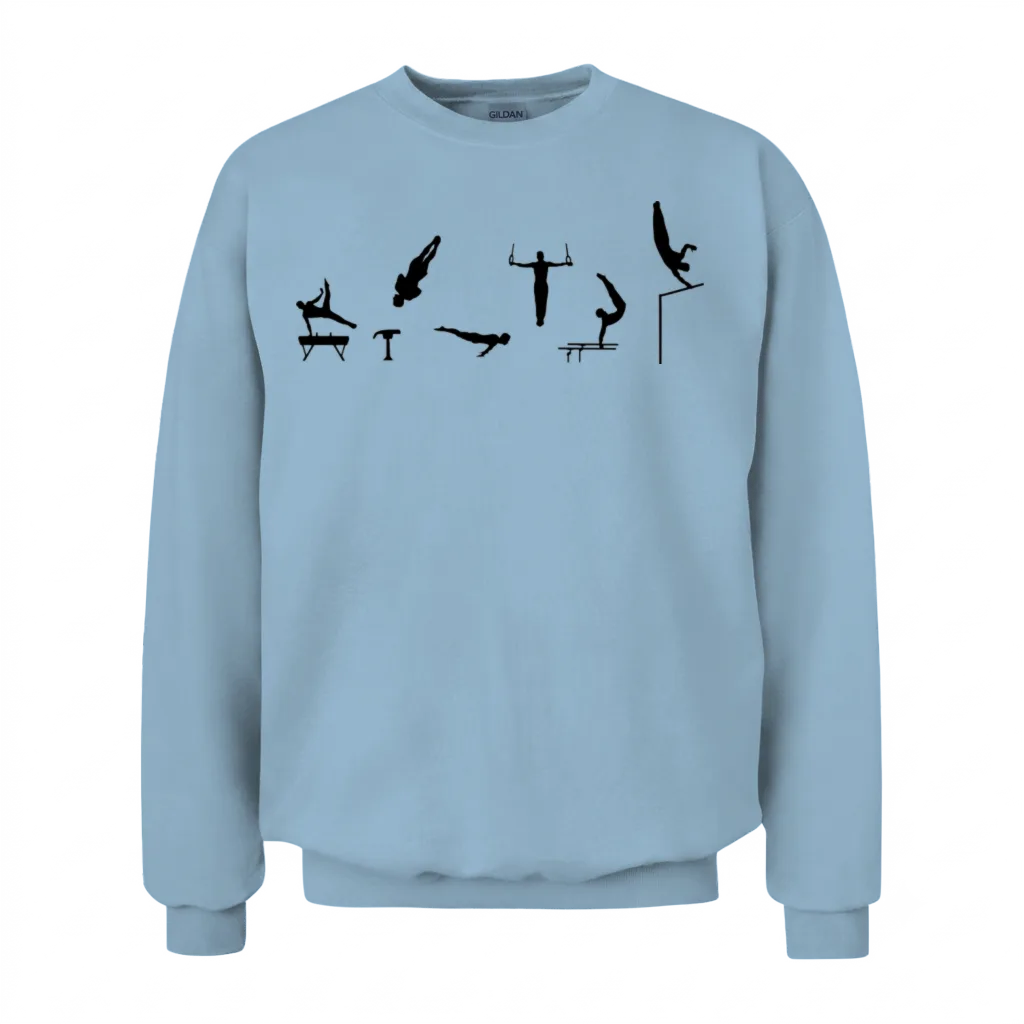 Men's Gymnastics Unisex Sweatshirt - Light Blue