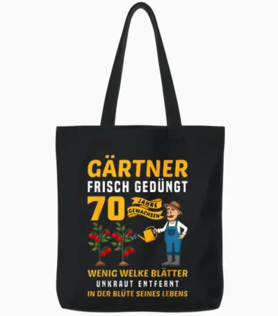 Garten Outfit Für Gärtner Zum 70. Geburtstag Tote Bags - Black