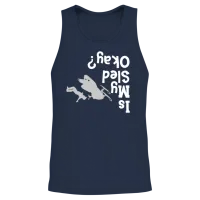 Funny Snowmobile Snowmobiling Rider Is My Sled Ok Unisex Tank Top - Navy – 2