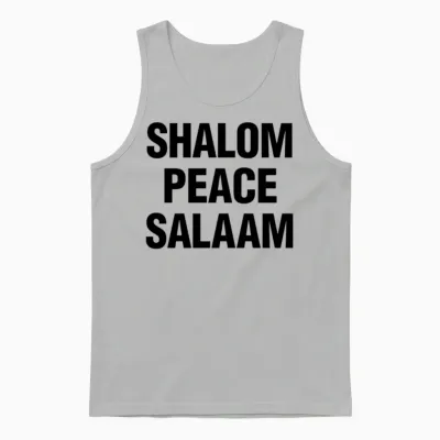 Shalom Peace Salaam Unisex Tank Top - Ash