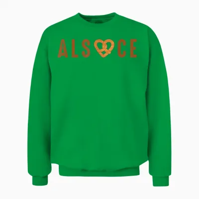 Alsace Pretzel Gift for Men Alsatian Women Alsatian Unisex Sweatshirt - Irish Green
