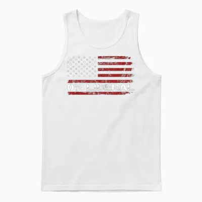 0% Liberal Zero Percent Anti Liberal - Red Republican Unisex Tank Top - White