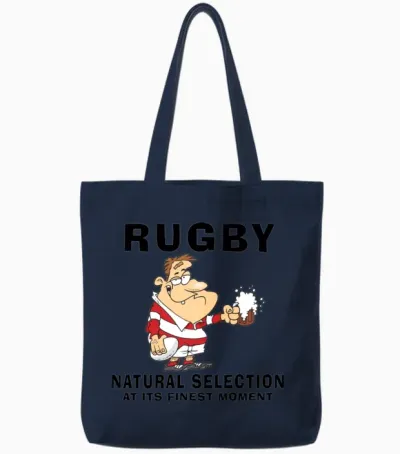 Funny Rugby Tote Bags - Navy