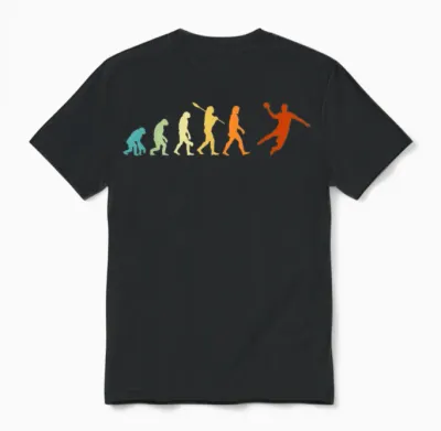 Handball Trikot Kinder Herren Junge Retro Handball Evolution Unisex T-Shirt - Black