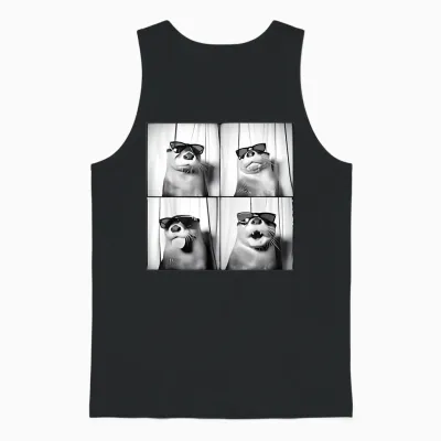 Funny Otter in Sunglasses Love Otters Sea Otter Lover Unisex Tank Top - Black