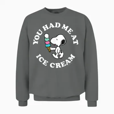 Peanuts - Snoopy You Had Me at Ice Cream Unisex Sweatshirt - Graphite Heather
