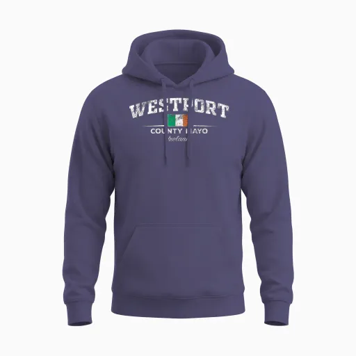 Westport Ireland T-Shirt, Black, S Unisex Hoodie - Heather Sport Dark Navy
