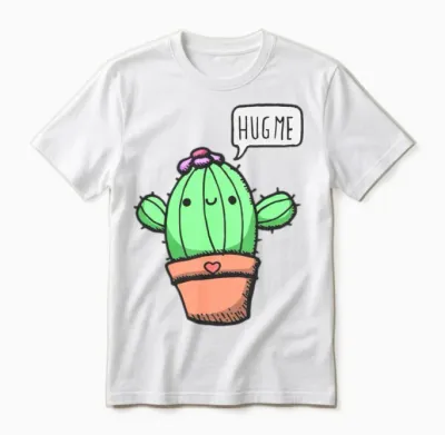 Hug Me Says the Cute & Funny Cactus Christmas Gift Unisex T-Shirt - White