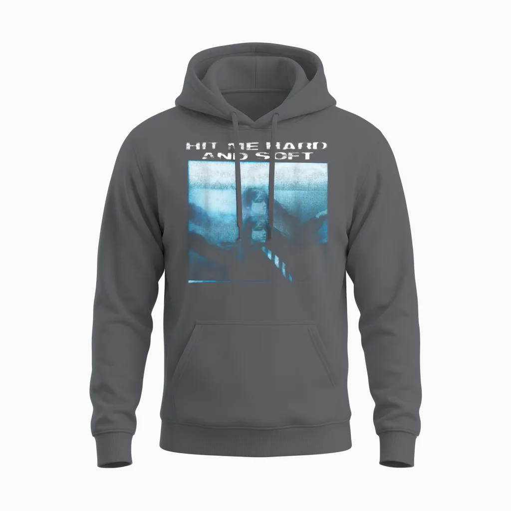 Official Billie Eilish Hit Me Hard and Soft Floating Unisex Hoodie in Charcoal