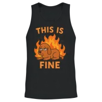 Calm Chaos Dog – Viral Retro Funny Design Unisex Tank Top - Black – 2