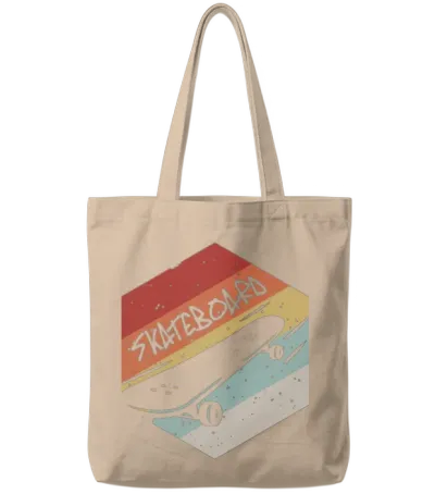 Retro Vintage Skateboard Tote Bags - Natural