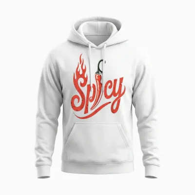Spicy Noodles with Chilli Unisex Hoodie - White