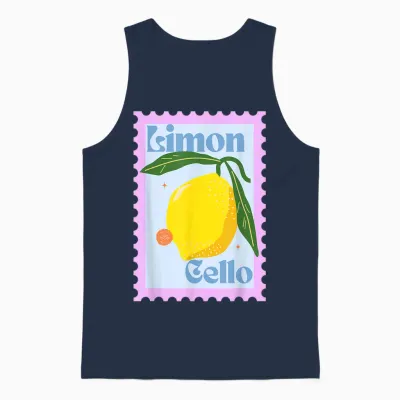 Limoncello Lemons Italian Summer Unisex Tank Top - Navy