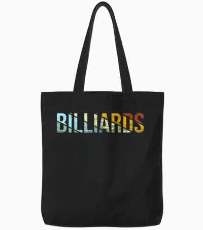 Billiards Retro Tote Bags - Black