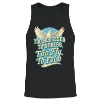 Too Blessed to Stress Dove Vibes Unisex Tank Top - Black – 2