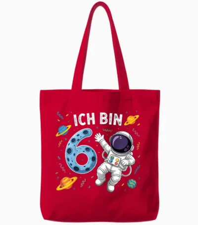 Ich Bin 6 Astronaut Sechster Geburtstag Tote Bags - Red