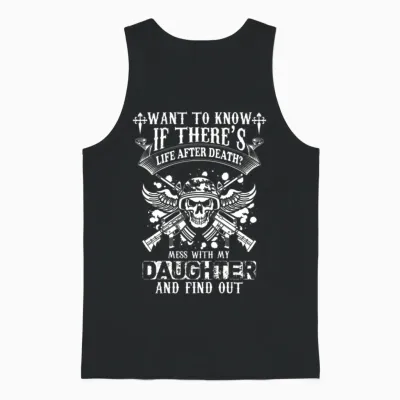 Daughter-Mess with My Daughter and Find Out Unisex Tank Top - Black