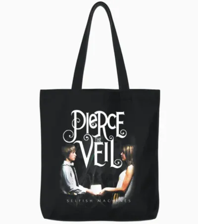 Official Machines Pierce the Veil Selfish Tote Bags - Black