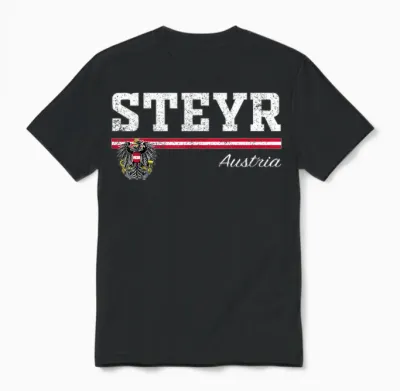 Steyr Austria / Austria T-Shirt, Black Unisex T-Shirt - Black