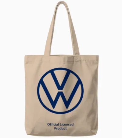 Volkswagen Classic Vw Logo in Blue Tote Bags - Natural