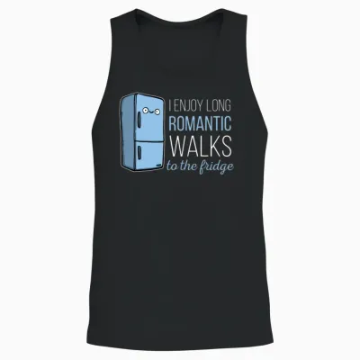 Fridge -I Enjoy Long Romantic Walks. to the Fridge Unisex Tank Top - Black
