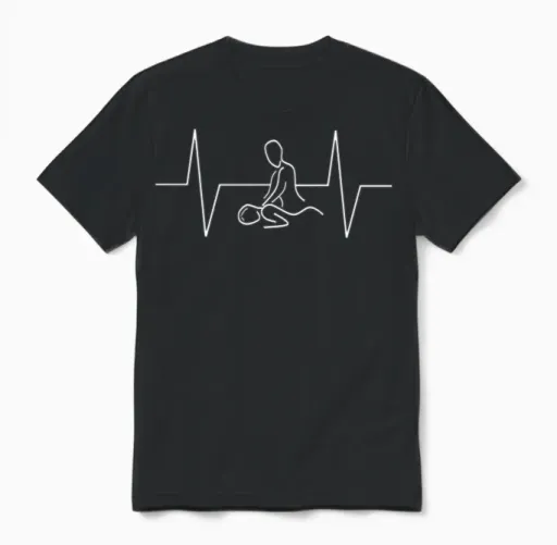 Cool Massage Therapist Heartbeat Ekg Pulse Unisex T-Shirt in Black