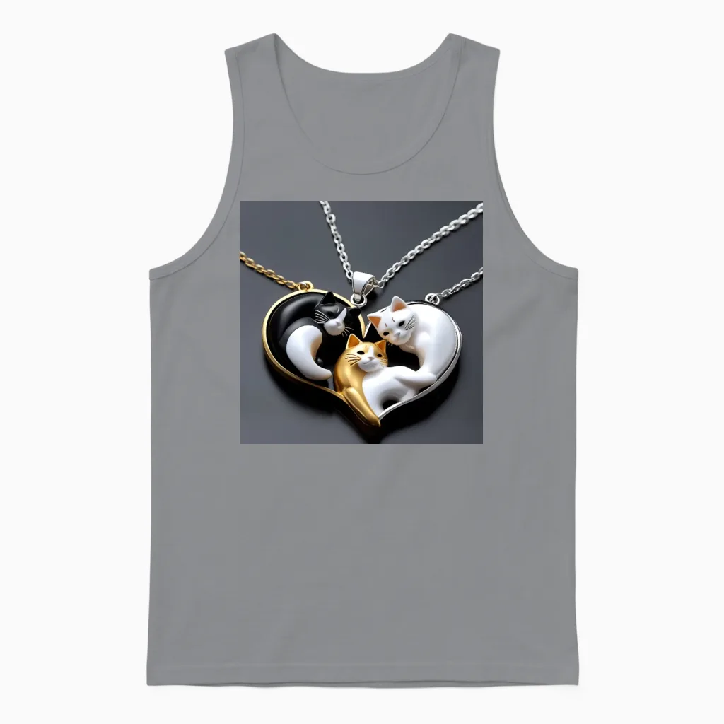 Pendentif Chat En Argent Chat Unisex Tank Top in Sport Grey