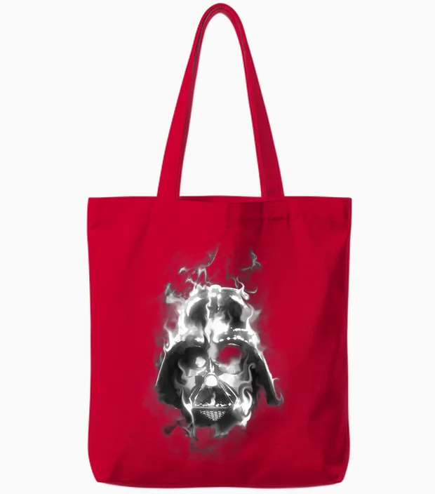 Star Wars Darth Vader Sith Lord Smoke Portrait Tote Bags in Red
