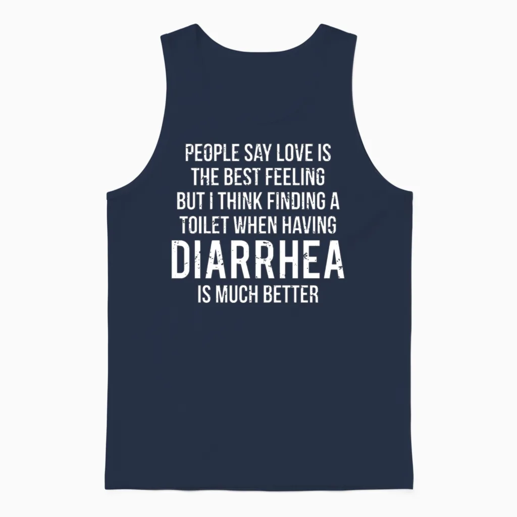 Toilet Diarrhea Funny Ironic Unisex Tank Top in Navy