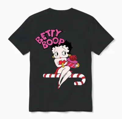 Candy Cane Graphic T-Shirt Papl3165 Unisex T-Shirt - Black