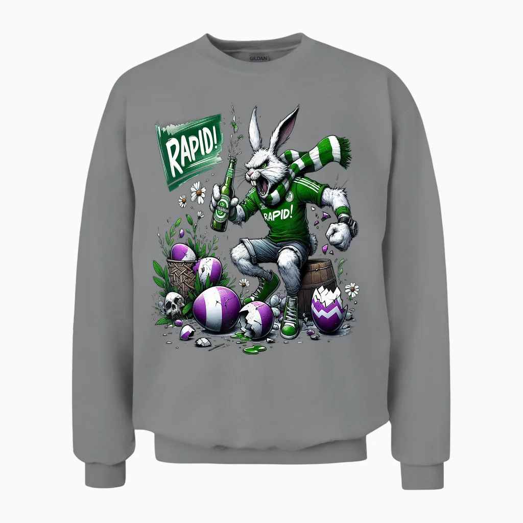 Frohe Ostern Osterhase Rapid Unisex Sweatshirt in Sport Grey