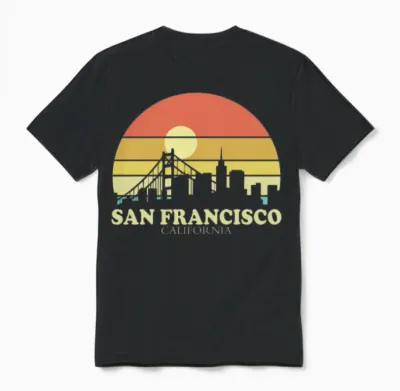 San Francisco Sunset Unisex T-Shirt - Black